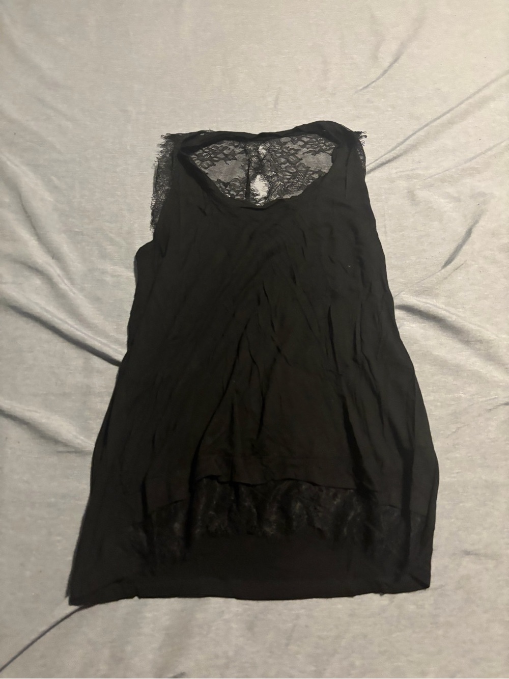 Molly Bracken Black Lace-Trim Shell